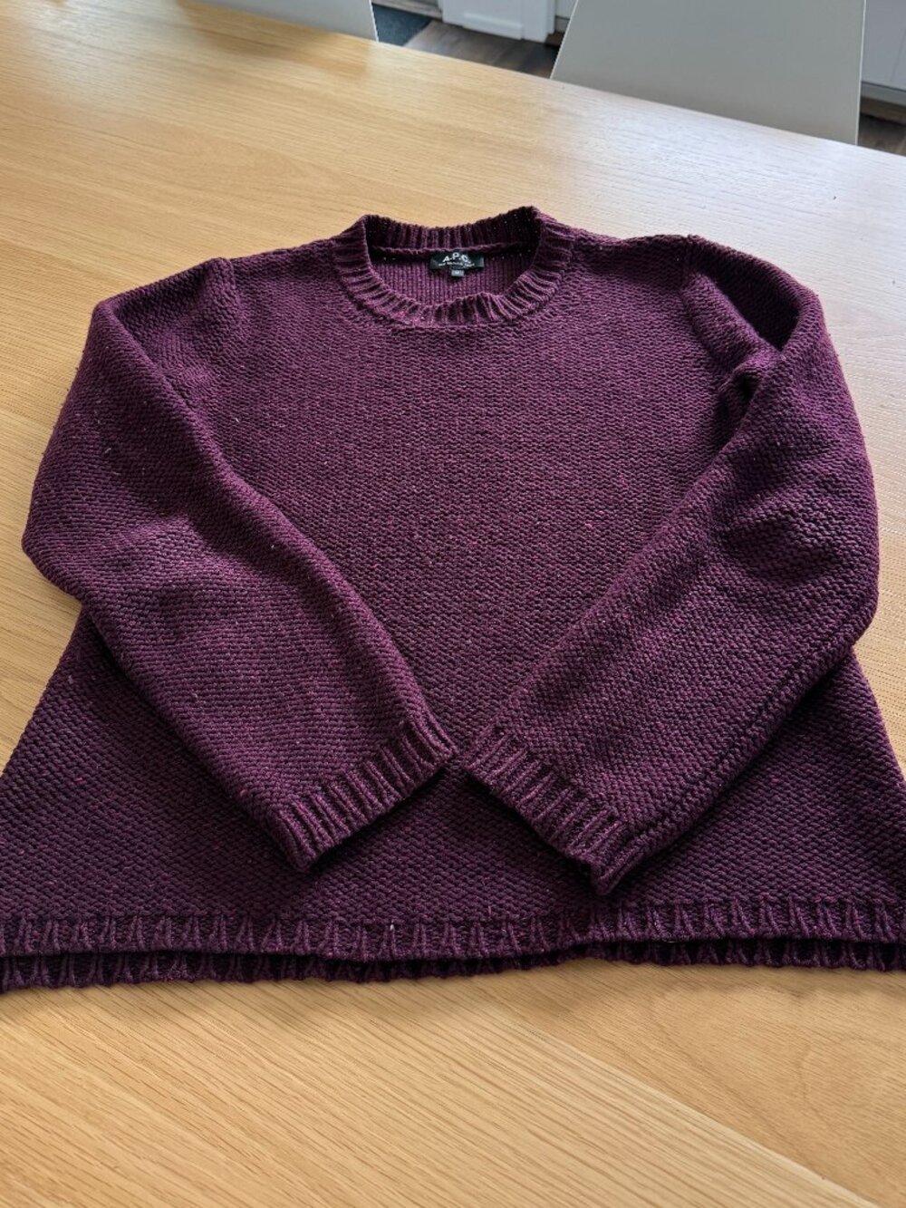 APC Wool Sweater, Burgundy, Size M